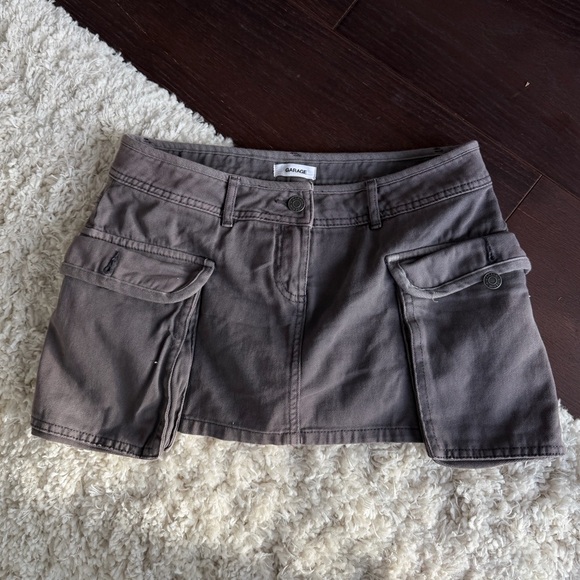 Garage Dresses & Skirts - Garage Dark Grey Cargo Mini Skort